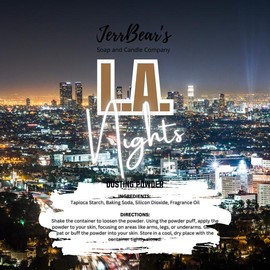 JerrBear’s Custom Body Dusting Powder - Scented - Gentle - Fine Powder Talc-Free Fragrance Moisture Cosmetic Skin Care:_L.A. Nights