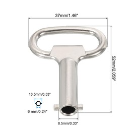 PATIKIL 13.5x6mm Socket Spanner Key, 3 Pack Electrical Cabinet Gas Water Meter Key for Elevator Lift Door Panel Lock, Silver