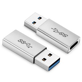Electrop USB-C to USB-A Adapter (2 Pack) - Type A to C USB 3.1 Converter - Sync Data, Charge Two Devices Simultaneously