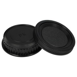 vhbw Lens Cap Set Compatible with Pentax K-30, K-5, K-50, K-500, K-5II, K-5IIs Camera - Back and Housing Caps, Black