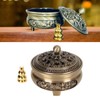 Coil Incense Burner with Lid Antique Beautifully Carved Electroplating Zinc