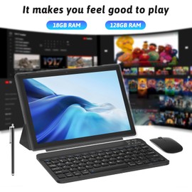 ZZB Android 15 Tablet 10 inch Tablet 2 in 1 Tablets with Keyboard Mouse Case Stylus 18GB RAM 128GB ROM 2TB Expand, Android 15(NOT GO) 10.1" IPS 6000mAh Battery Bluetooth Dual Camera 5G-WiFi Tablets.