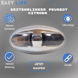 Easy Link Seitenblinker Blinker Blinkleuchte Kompatibel mit Peugeot 107 108 206 301 307 407 607 Partner Expert Citroen C1 C2 C3 C5 C-Elysee Jumpy Berlingo Toyota Aygo Proace Fiat Doblo Scudo 6325G3