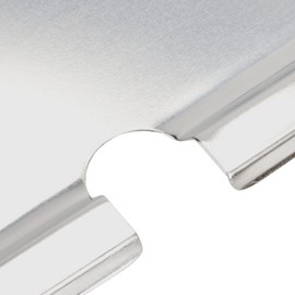 TrueCraftware- Half Size Long Slotted Stainless Steel Anti-Jamming Steam Pan Cover 24 Gauge- Notched Anti-Jam Steam Table Pan Lid Catering Metal Food Pan Cover for Restaurant Family Events Catering