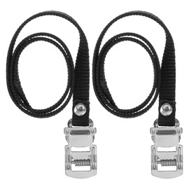 2 Pcs Bike Pedal Straps Pedal Toe Clips Universal Replacement Foot Pedal Straps for Bicycles with Clamp Lock Tape for Fixed Gear Bike Exercise and Kids Outdoor Cycling and Indoor Stationary