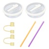 Pack of 2 cup lids, 2 straw plugs and 2