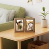 decorUhome Double 4x6 Picture Frame Vertical, Engineered Wood Bifold Photo