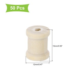 sourcing map 50 Pcs Wooden Empty Spool, 9/16in Unfinished Wooden Spools Wire Weaving Bobbins Empty Thread Spools for Crafts DIY Art Embroidery Sewing Thread Twine