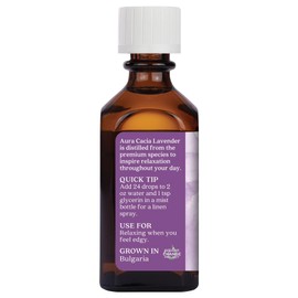 Aura Cacia 100% Pure Lavender Essential Oil | GC/MS Tested for Purity | 60 ml (2 fl. oz.) | Lavandula angustifolia