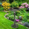 Sun-Ray 811010 Beacon Point Solar Lighted Bird Bath - Brushed