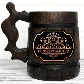 Dungeon Master Mug. Dungeons & Dragons Mug. Gamer Mug. Wooden Beer Tankard. Gift for Boyfriend. Wood Stein Wooden Beer Mug. D&D Tankard. Geek Gift. Gifts for Gamer. Gift for Him #161/0.6L / 22 ounces