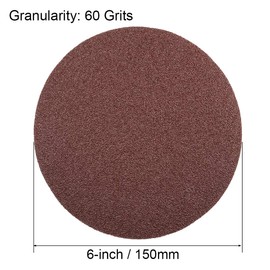 sourcing map 6" PSA Sanding Discs 60 Grit Self Stick Aluminum Oxide Sandpaper for Random Orbital Sander Wood Metal Auto Dry Polishing 10pcs