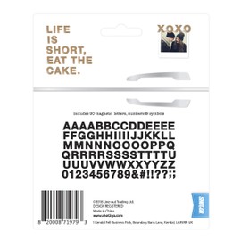 Shot2go Pack of 90 magnetic alphabet letters in metallic copper effect. Includes letters, numbers & symbols. Letter height 25mm