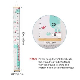 Fanshiontide Height Gauge Growth Chart Wall Hanging Growth Board Ruler for Boys and Girls Nursery Decoration 20x200cm