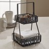 Park Designs Spencer 2 Tier Black Napkin Holder 12.5"H