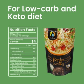 Hethstia Konjac Noodle Keto Spaghetti, 6-Pack Shirataki Noodles, Gluten-Free, Low-Calorie, Low-Carb, Paleo-Friendly, Vegan, Healthy, Sugar-Free, Plant-Based