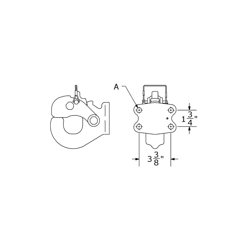 Wallace Forge R-20 Ton Rigid Mount Pintle Hook - MADE