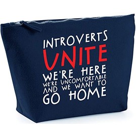 Hippowarehouse introverts unite we're here we're uncomfortable and we want to go home printed make up cosmetic wash bag 18x19x9cm