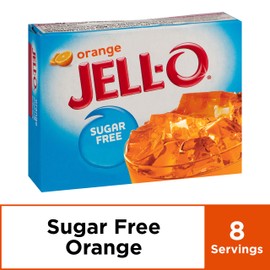 Jell-O Orange Sugar-Free Gelatin Mix (0.6 oz Boxes, Pack of 24)