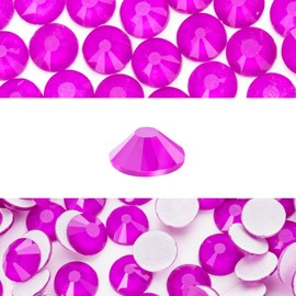 Novani 576 Pieces Flatback Rhinestones Glass Round Gems Neon-Purple Crystals for Nail Art DIY Crafts Clothes Shoes,SS30,6.4-6.6mm