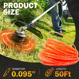 CHAR YONG AL2420P Trimmer Weed String Line Replacement for EGO Weed Eater 0.095" Power+ Wacker String Line 56-Volt Pre-Cut Multi-Head 15In Twisted String Trimmer Attachment,STA1500 MST1501 MHC1502