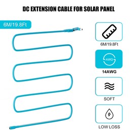 8mm Extension Cable ，DC7909 Solar Panel Cable with DC8020 Compatible with for GZ Yeti Aker Jackery Solar Generator Portable Power Station and Solar Panels Portable 14AWG Blue