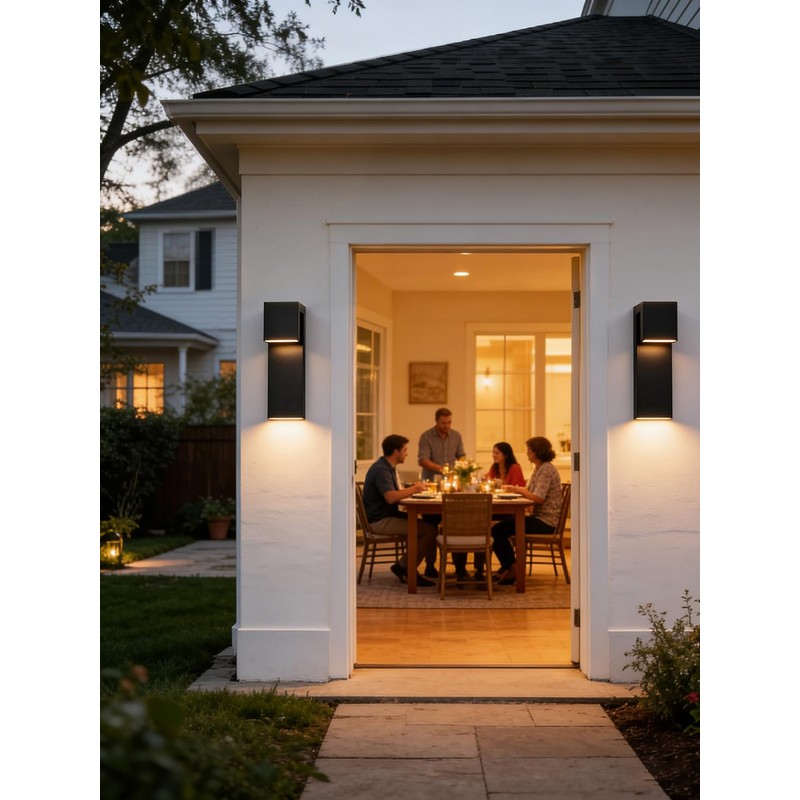 YUBOEL Modern Outdoor Wall Sconce Matte Black Waterproof LED Wall