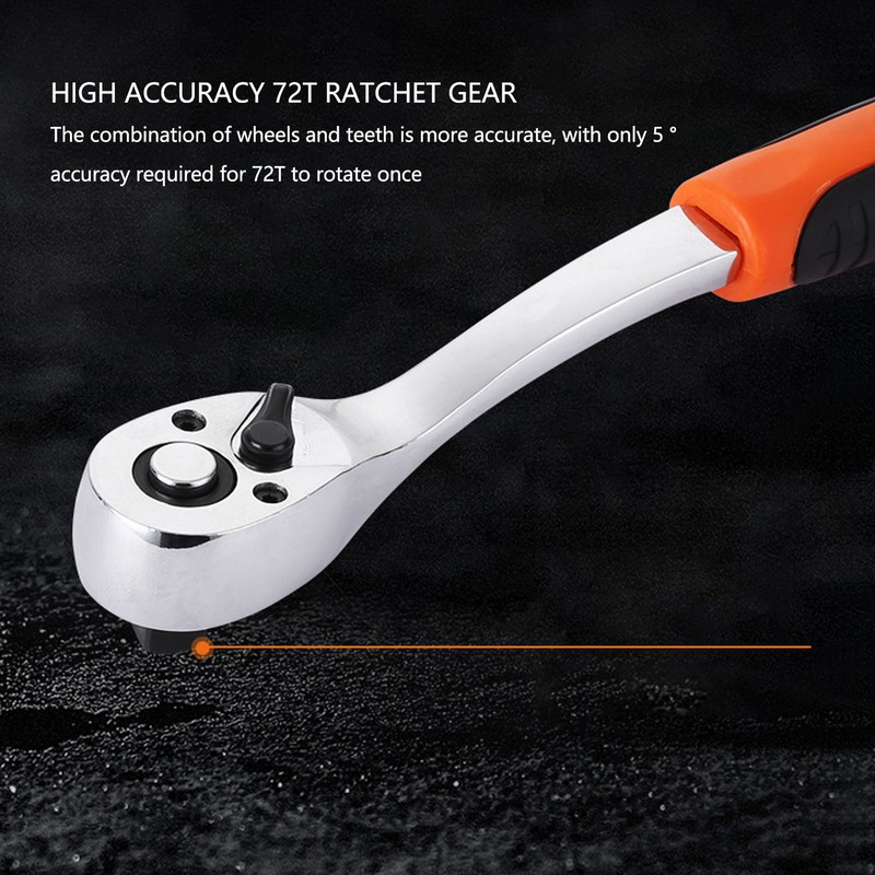 Ratchet Wrench 72T High Accuracy CW CCW 1/4 Bent Handle
