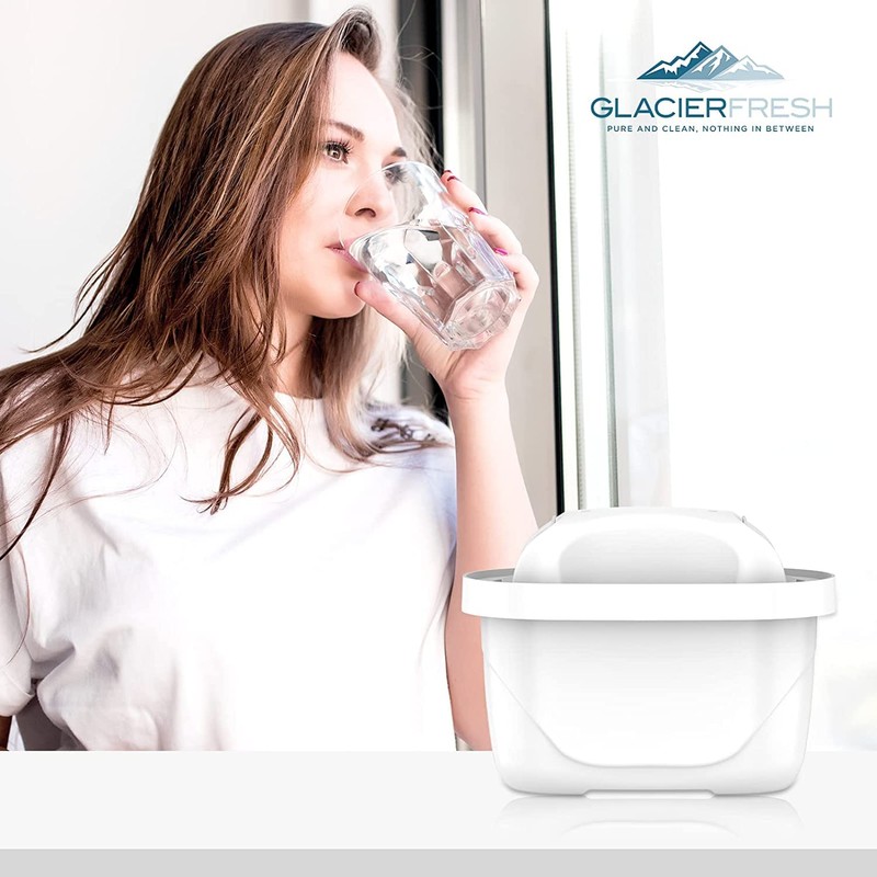 GLACIER FRESH Water Filter Cartridges, Compatible with Brita Maxtra &