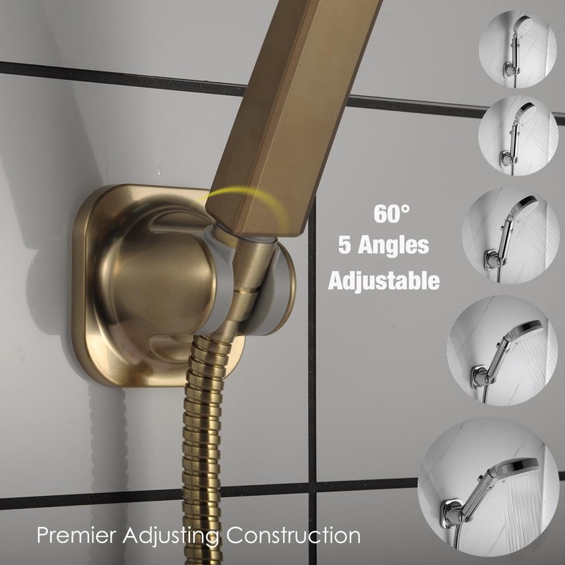 Handle held Shower Head Holder Wall Mount -Adjustable in 5