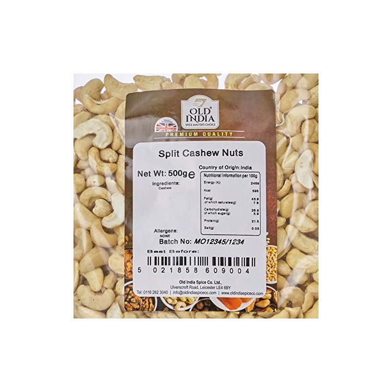 Old India Split Cashew Nuts 500g