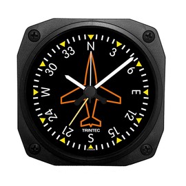 Trintec Directional Gyro Alarm Clock 3.5" Square Aviation Instrument Dial DM62