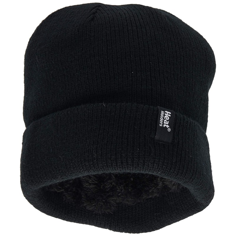 Heat Holders Men's Roll Up Toque, Black