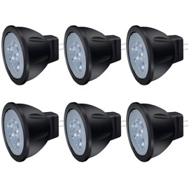 Noobibaba MR11 LED Bulb Landscape Light Bulbs, GU4 LED Bulb 12V 3W 2700K MR11 LED Landscape Light Bulbs for Low Voltage Landscape Lighting, Die-Cast Aluminum Lamp Cup, Non-Dimmable 6-Count