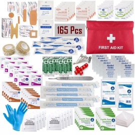 Lab Supply Mart 165Pc Tactical First Aid Kit Emergency Military Trauma Survival Medical Supplies