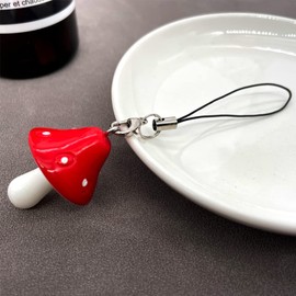 Sopopal Cute Phone Charm Kawaii Mushroom Cell Phone Charms Adorable Aesthetic Keychain Purse Handbag Pendant