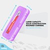Enday Pencil Box Purple, Plastic Double Deck Pencil Case with