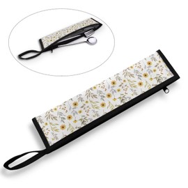 Tutolipy Floral Print Reusable Travel Tableware Carrying Bag Storage Case Cutlery Flatware Organziers for Straw Spoon Fork Chopsticks Portable Utensil Holder
