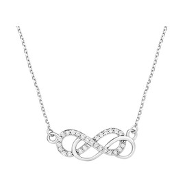Sofia Milani - Women's Necklace 925 Silver with Zirconia Stones - Double Infinity Pendant - 50137