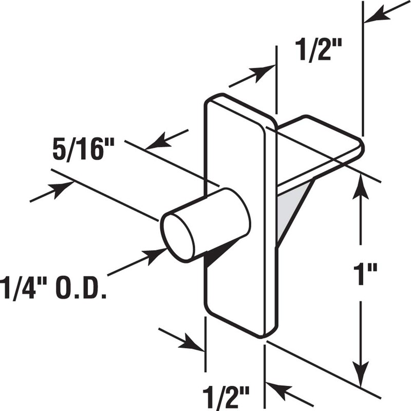 Prime-Line 241946 Shelf Support Peg, 1/4 In., Plastic Construction, Clear