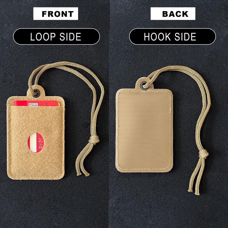 Tactical Molle Hanging ID Card Badge and Patch Holder with