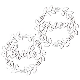 Levemolo 1set Wedding Chair Signs for Groom and Bride Elegant Wooden Decor Ribbon for Wedding Table Decorations Personalize Your Special Day Stylish Registry Ideas