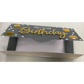 Perleberg Birthday Card Lettering Surprise Happy Birthday 11 x 22 cm