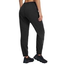 baleaf Women's Mountain Bike Pants Cycling Hiking Water Resistant Quick Dry Athletic Sweatpants Ankle Zipper Pockets Black L