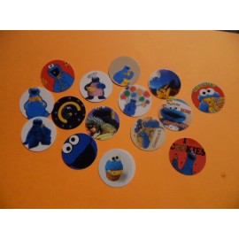 Unbranded Pre Cut One Inch Bottle Cap Images COOKIE MONSTER SESAME STREET Free Shipping - photo, 15 images