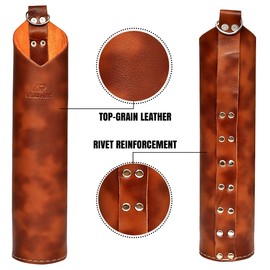 AP-LEATHER PRO-14 Top Grain Leather Welding Rod Bag, Welding Rod Holder/Electrode, Welding Rod Storage Container, 3 Inches Diameter, 14 Inches length (Lamination Leather)