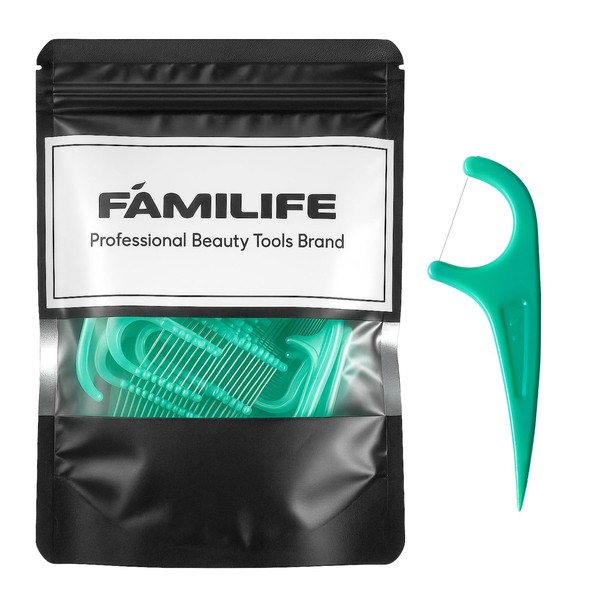 FAMILIFE Mint Floss Picks 90 Count Resealable Bag, Smooth Glide