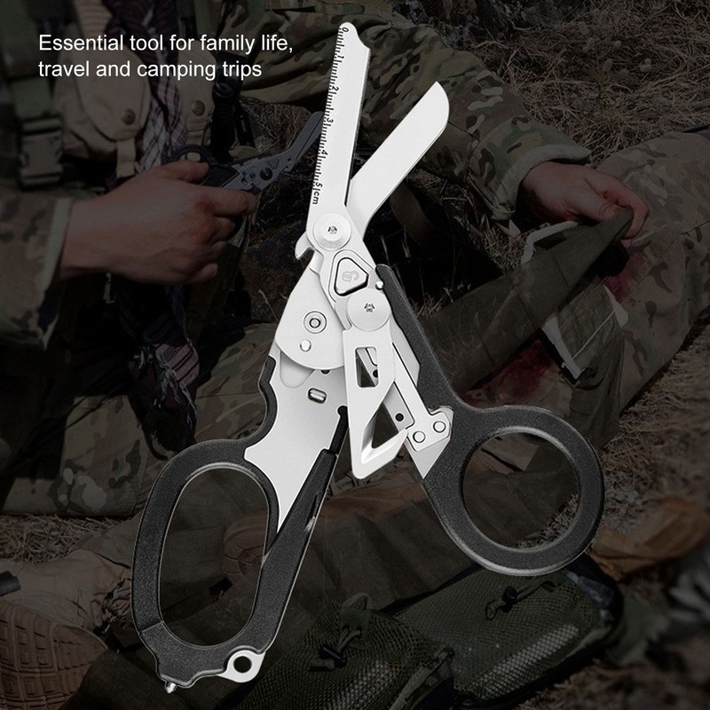 Emergency Response Shears Foldable Multifunctional Scissors Portable Stainless Steel Scissors