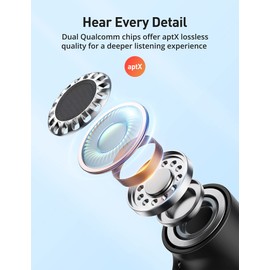 Bluetooth Headphones, Bluetooth 5.2 Stereo aptX Wireless Earbuds Bass Magnetic Neckband IPX7 Waterproof Bluetooth Earbuds Bulit-in Mic with 24H Playtime, Lightweight Earphones for Sport, Gym, Running