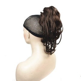 Wiginway Messy Style Ponytail Hair Extension Handmade Braid Synthetic Hair-Piece with Jaw Claw Clip (Chocolate Brown)